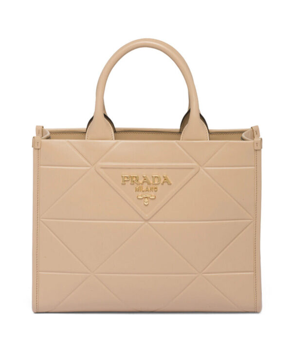 Prada Small leather Prada Symbole Bag With Topstitching 1BA379 Apricot