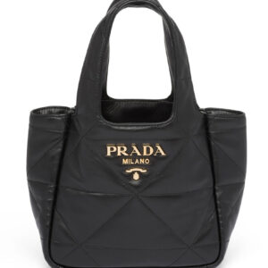 Prada Small Nappa-leather Tote Bag With Topstitching 1BG451 Black