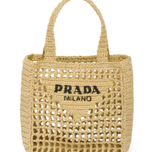 Prada Small Raffia Tote 1BG444 Apricot