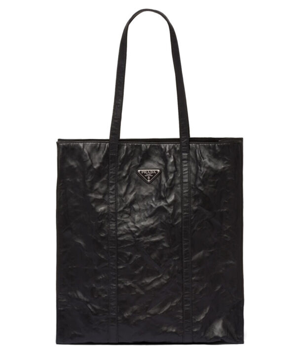 Prada Medium Antiqued Nappa Leather Tote Bag 1BG587 Black