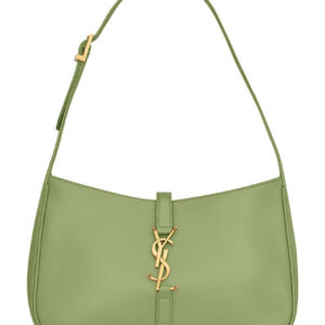 Saint Laurent Le 5 A 7 Hobo Bag In Smooth Leather Green