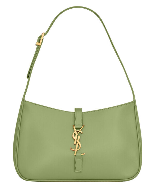 Saint Laurent Le 5 A 7 Hobo Bag In Smooth Leather Green