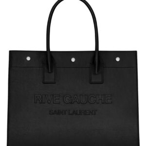 Saint Laurent Rive Gauche Small Tote Bag In Smooth Leather Black