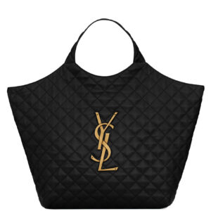 Saint Laurent Icare Maxi Shopping Bag In Quilted Lambskin Black