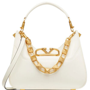 Valentino Garavani Stud Sign Hobo Bag Cream