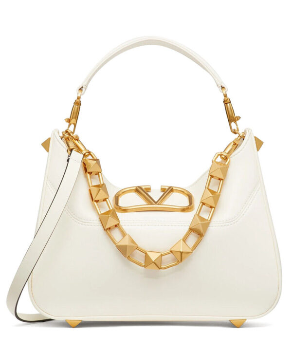 Valentino Garavani Stud Sign Hobo Bag Cream