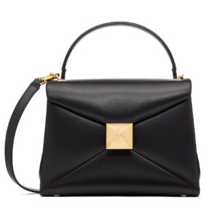 Valentino Small One Stud Handbag In Nappa Leather Black