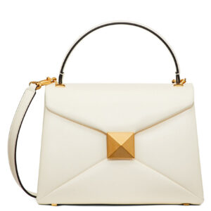 Valentino Small One Stud Handbag In Nappa Leather Cream