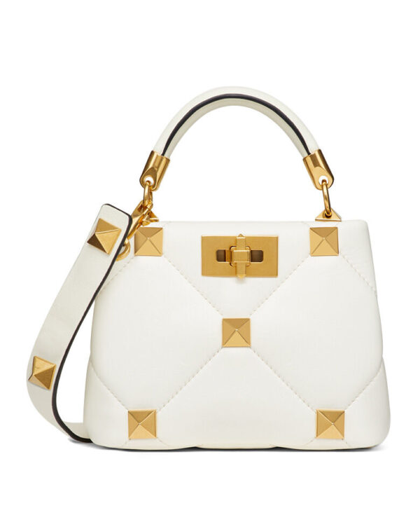 Valentino Garavani Roman Stud The Handle Bag 520 Cream