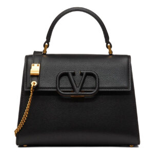 Valentino Garavani Small Vsling Grainy Calfskin Handbag Black