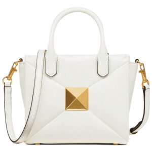 Valentino Small One Stud Nappa Handbag Cream