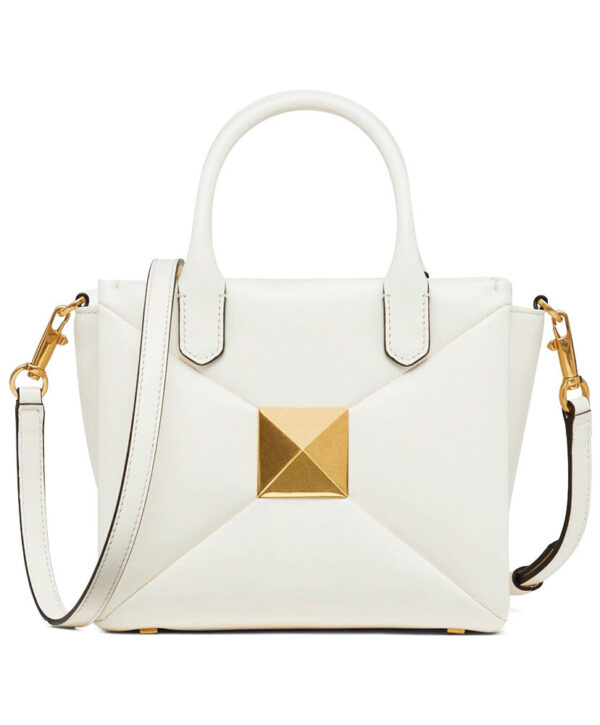 Valentino Small One Stud Nappa Handbag Cream