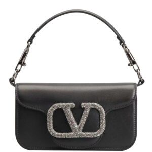 Valentino Loco Small Shoulder Bag With Jewel Logo Black