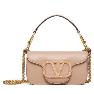 Valentino Loco Small Shoulder Bag With Jewel Logo Pink