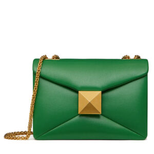 Valentino One Stud Nappa Bag With Chain Green