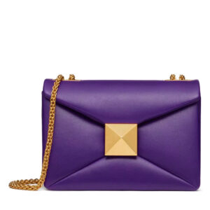 Valentino One Stud Nappa Bag With Chain Purple