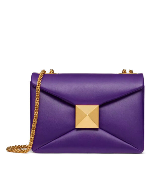 Valentino One Stud Nappa Bag With Chain Purple