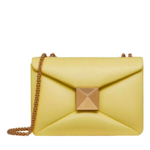 Valentino One Stud Nappa Bag With Chain Yellow