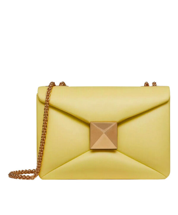 Valentino One Stud Nappa Bag With Chain Yellow