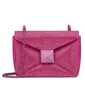 Valentino One Stud Embroidered Bag With Chain Peachblow