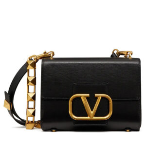 Valentino Garavani Stud Sign Shoulder Bag Black