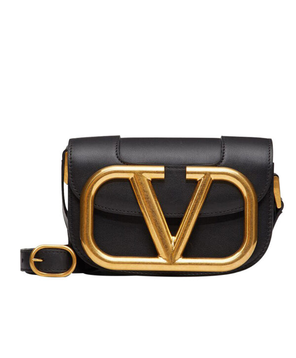 Valentino Garavani Small Supervee Calfskin Crossbody Bag Black