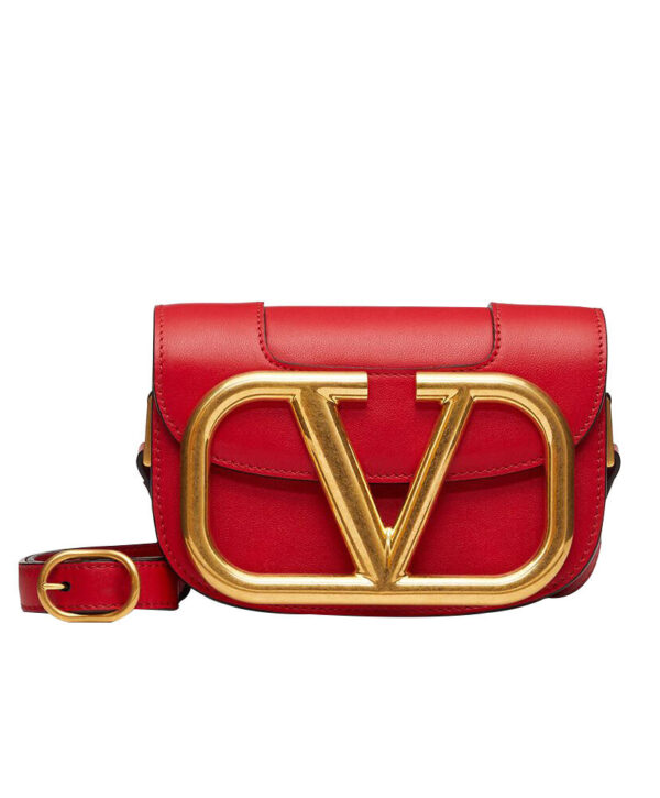 Valentino Garavani Small Supervee Calfskin Crossbody Bag Red