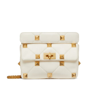 Valentino Garavani Roman Stud Nappa Chain Bag White