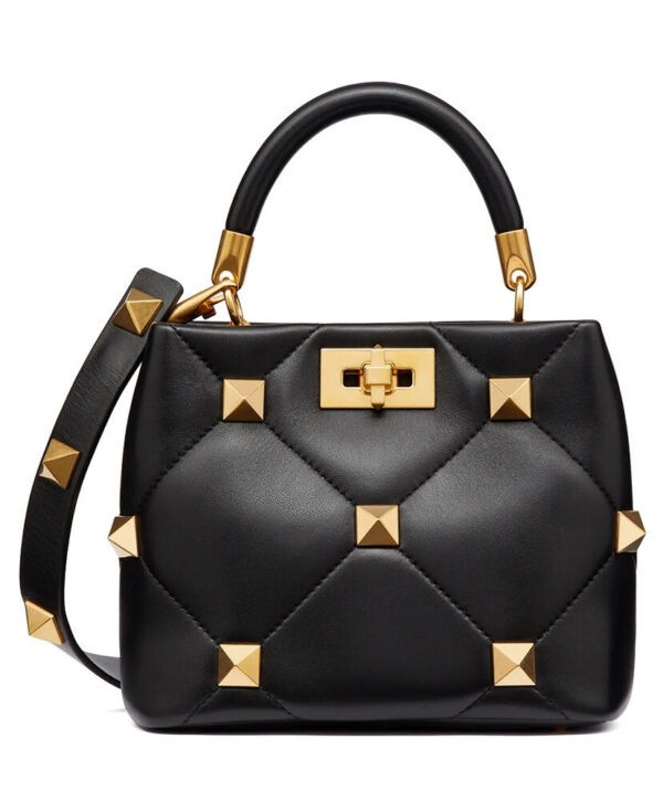 Valentino Garavani Roman Stud The Handle Bag Black