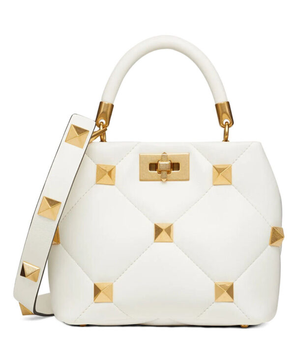 Valentino Garavani Roman Stud The Handle Bag Cream