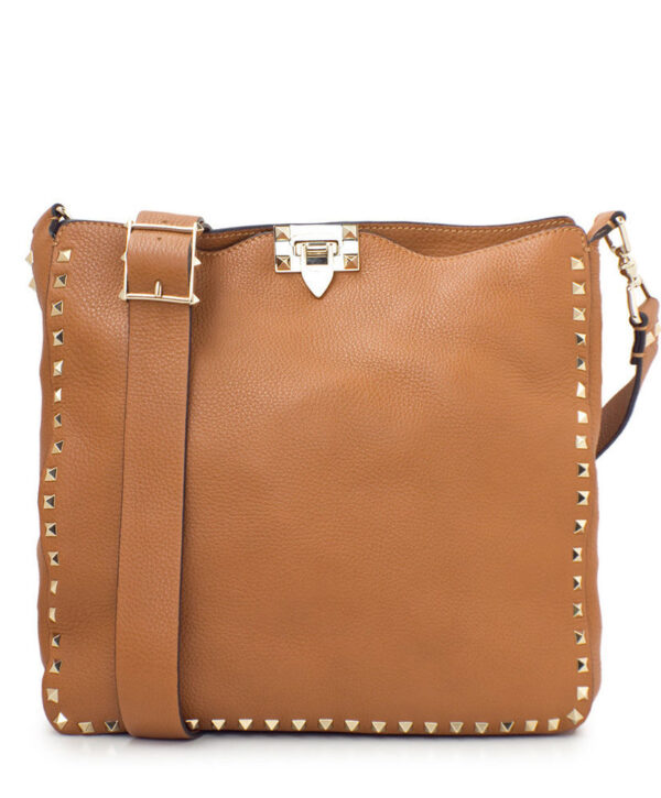 Valentino Rockstud Hobo Bag Coffee