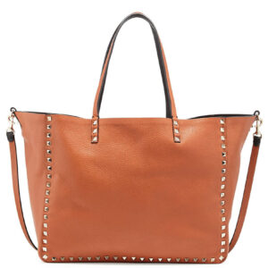 Valentino Garavani Rockstud Reversible Double-Sided Tote Bag Coffee