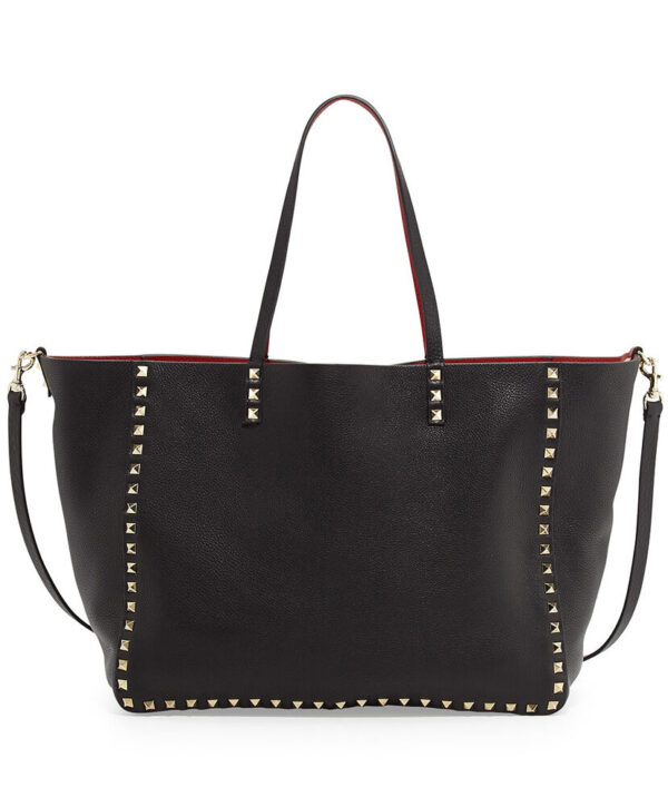 Valentino Garavani Rockstud Reversible Double-Sided Tote Bag Black