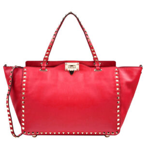 Valentino Large Rockstud Tote Red