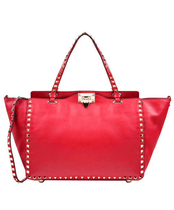 Valentino Large Rockstud Tote Red