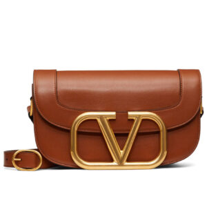 Valentino Garavani Supervee Calfskin Crossbody Bag Coffee