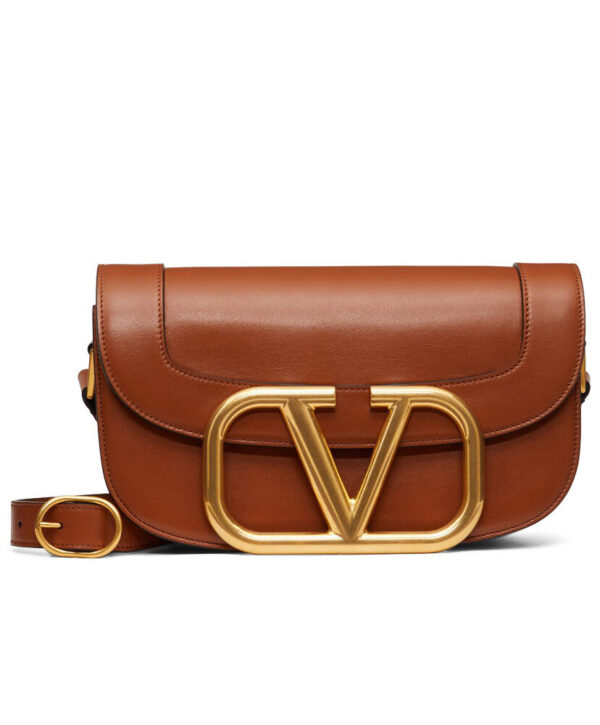 Valentino Garavani Supervee Calfskin Crossbody Bag Coffee