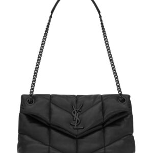 Saint Laurent Loulou Puffer Small Bag In Quilted Lambskin Black