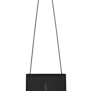 YSL Classic Medium KATE MONOGRAM SAINT LAURENT Satchel Black