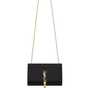 YSL Classic Medium Kate Monogram SAINT LAURENT Tassel Satchel Black