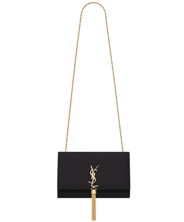 YSL Classic Medium Kate Monogram SAINT LAURENT Tassel Satchel Black