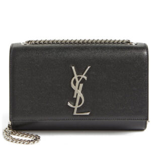 Saint Laurent Grain De Poudre Small Monogram Kate Satchel 452158 Black