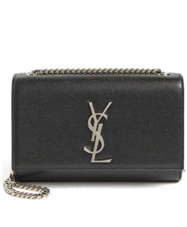 Saint Laurent Grain De Poudre Small Monogram Kate Satchel 452158 Black