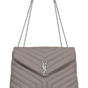 Saint Laurent medium Lou Lou chain bag Light Gray