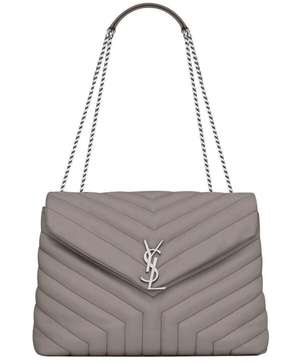 Saint Laurent medium Lou Lou chain bag Light Gray